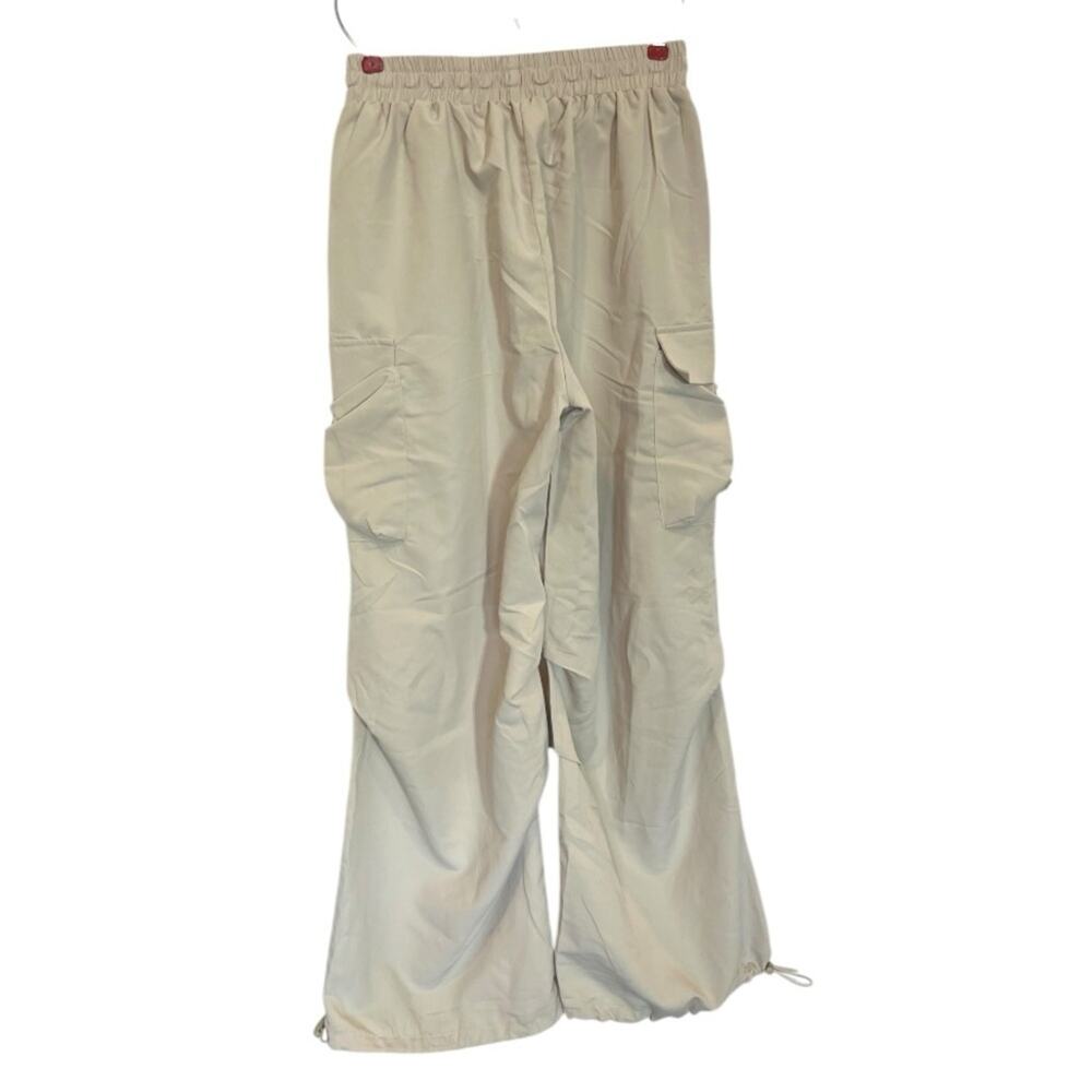 NWT Small SHEIN EZwear Cream-Colored Drawstring Waist Flap Pocket Cargo Pants - Picture 6 of 9